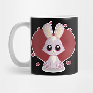 Little Cute Valentine Love Heart Bunny Mug